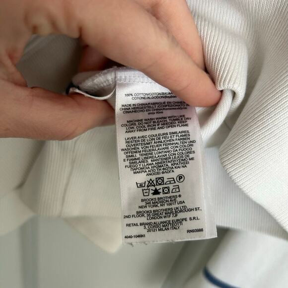 Brooks Brothers Stripe 1/4 Zip Knit Sweater Mens XXL Blue White Preppy Classic - Picture 7 of 9